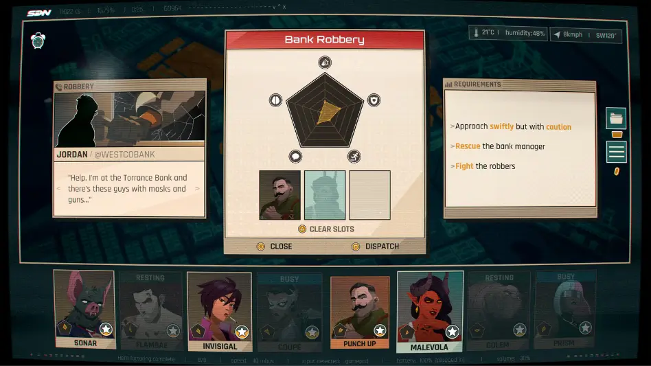 tela habilidades dispatch