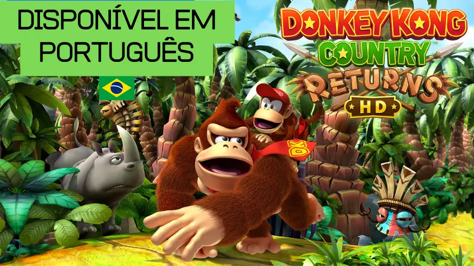 atualização adiciona português para donkey kong country returns hd