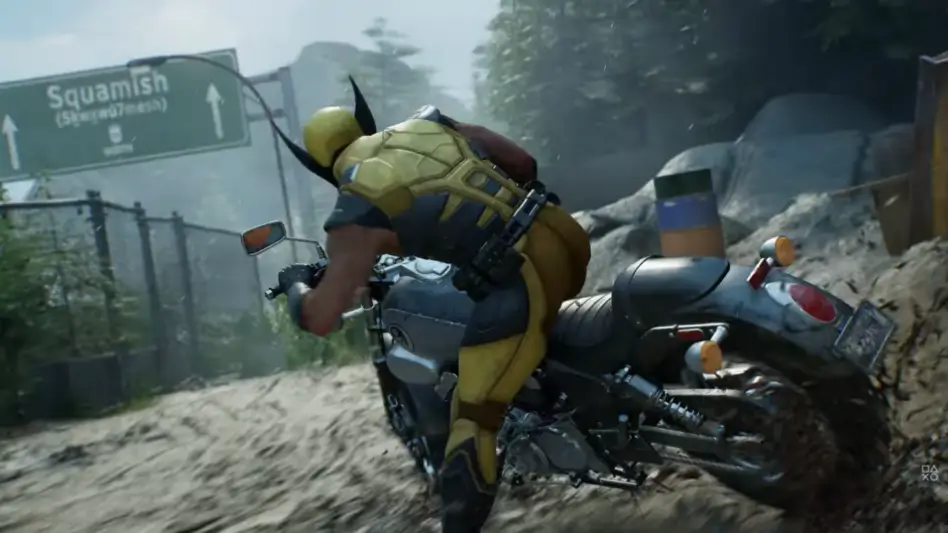 wolverine na moto em jogo de ps5