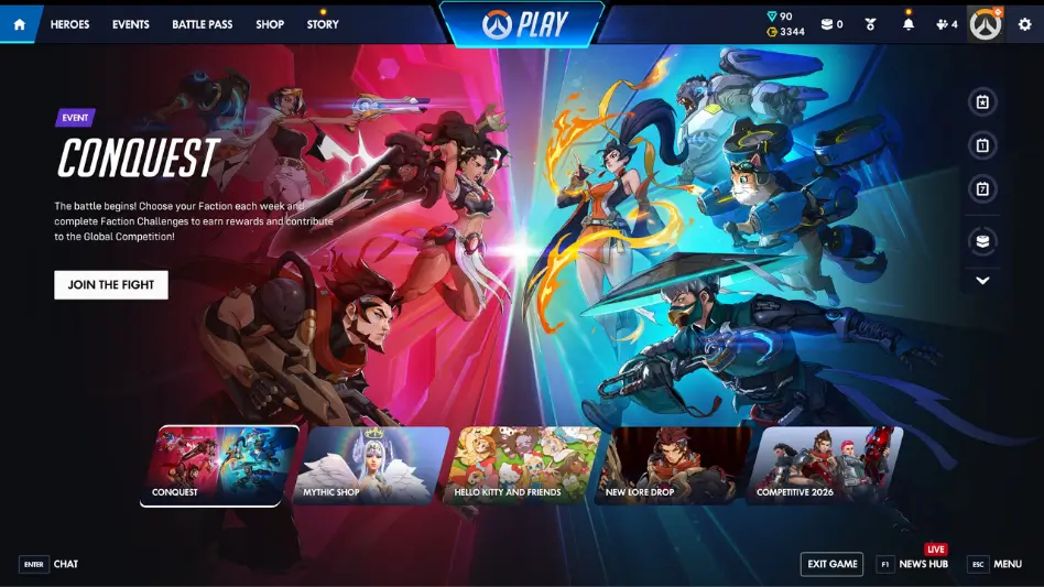 novos menus de overwatch