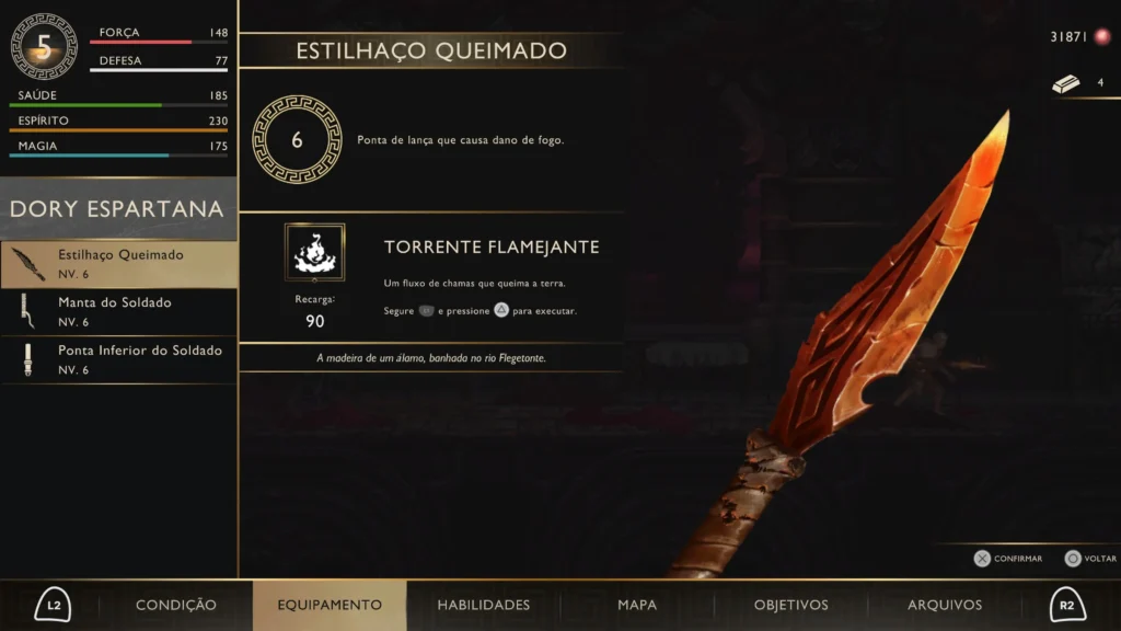Menus de God of War Sons of Sparta