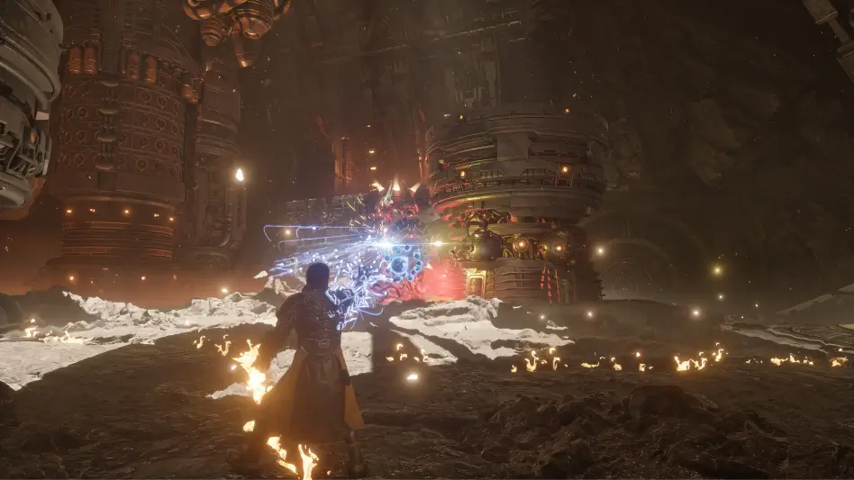 Visuais e performance de Saros no PS5 Pro