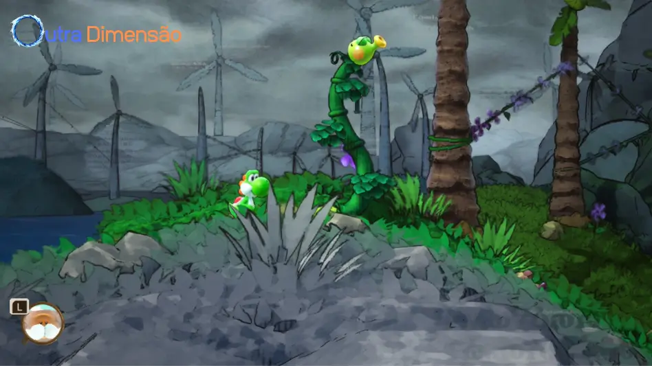 visual de yoshi and the mysterious book no modo portátil