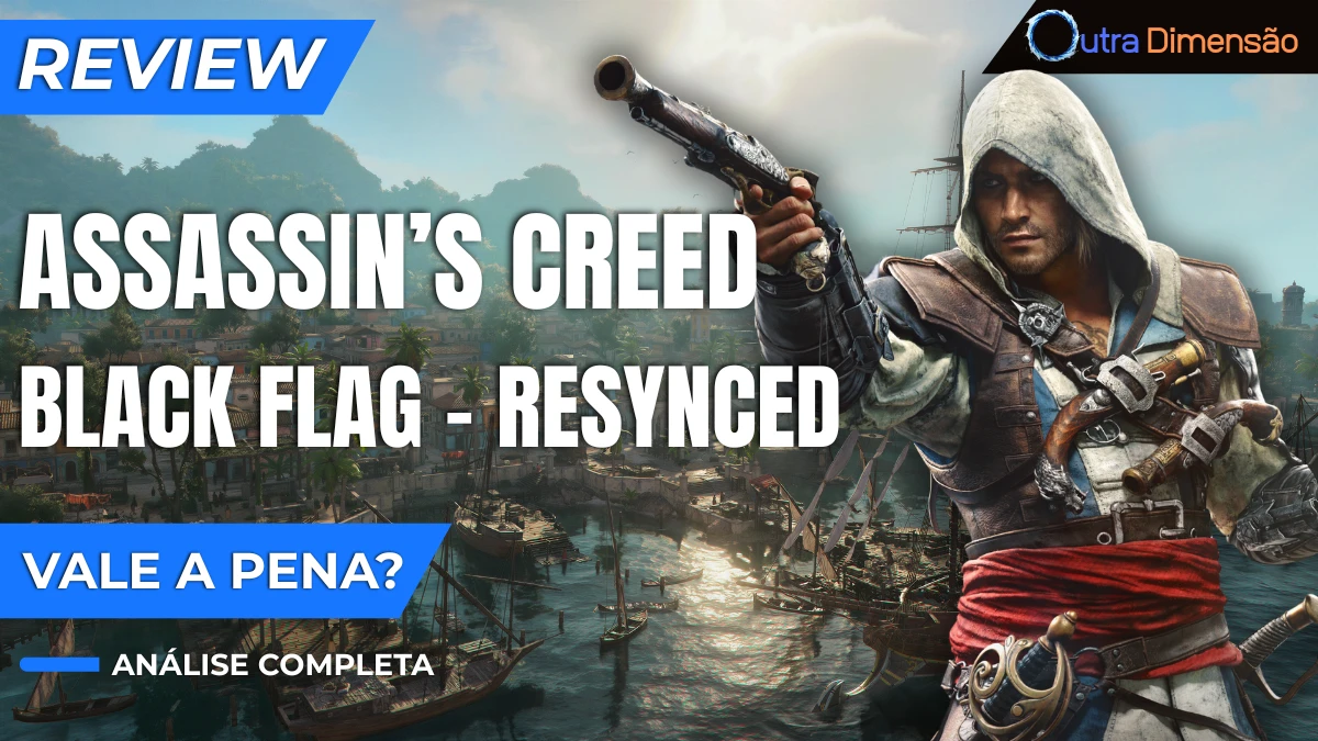 Edward Kenway em Assassin’s Creed Black Flag Resynced durante navegação em alto-mar