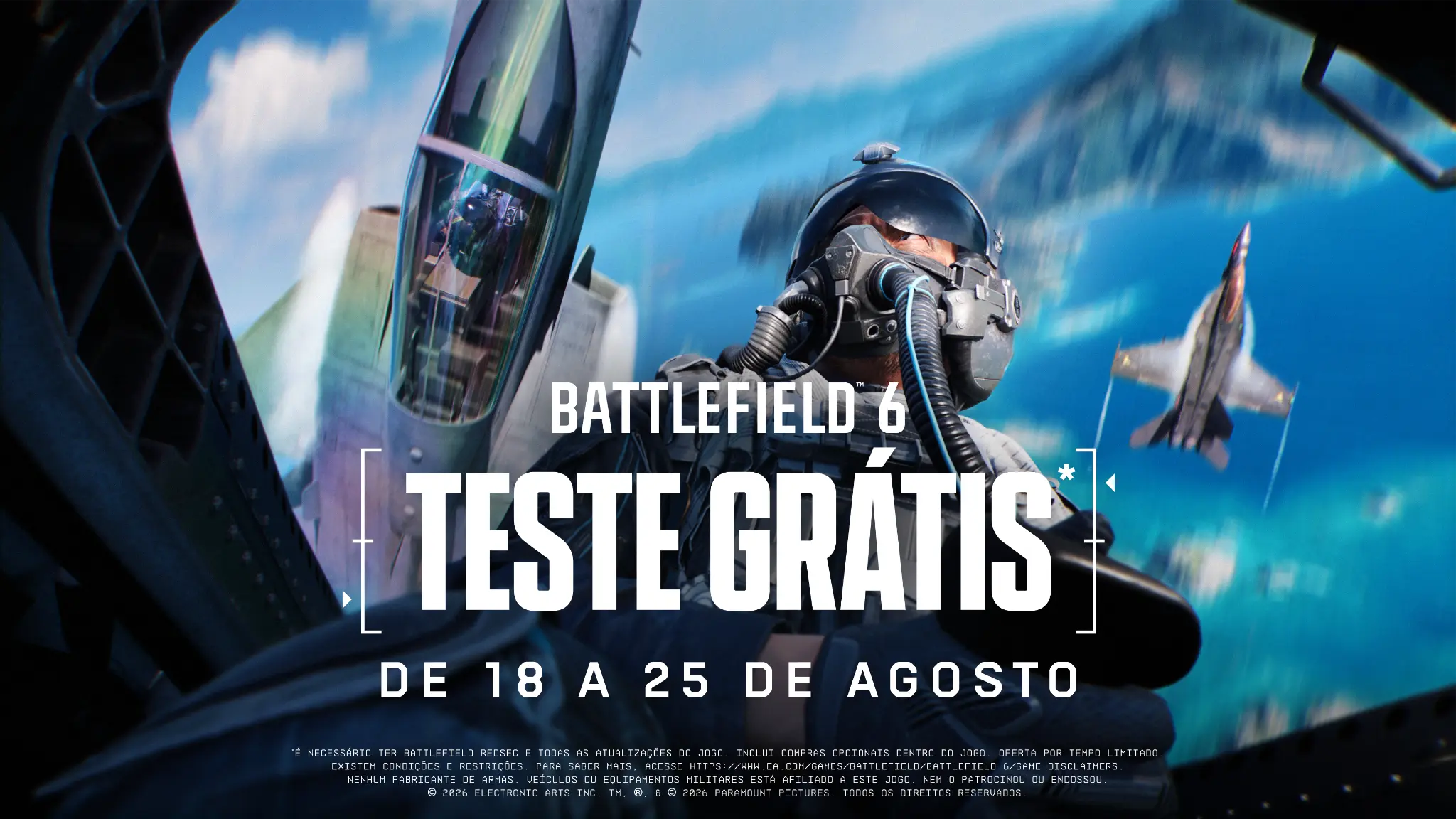teste grátis de battlefield 6 com evento top gun