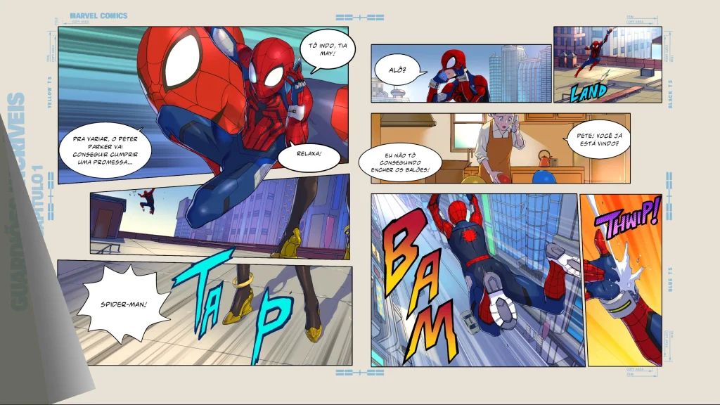 trecho da campanha de Marvel Tokon mostrando o Spider Man