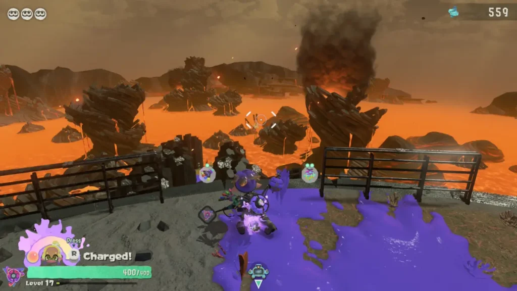 personagem de splatoon raiders em missão