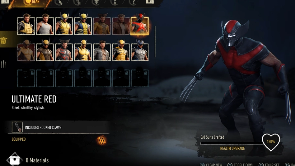 trajes disponíveis em Marvel's Wolverine